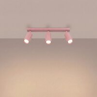 Deckenstrahler 3-flammig Stahl Rosa GU10 L:45 cm