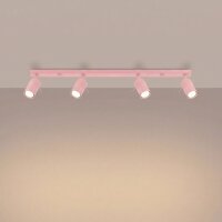 Deckenspot flexibel 4-flammig Stahl Rosa GU10 L:80 cm