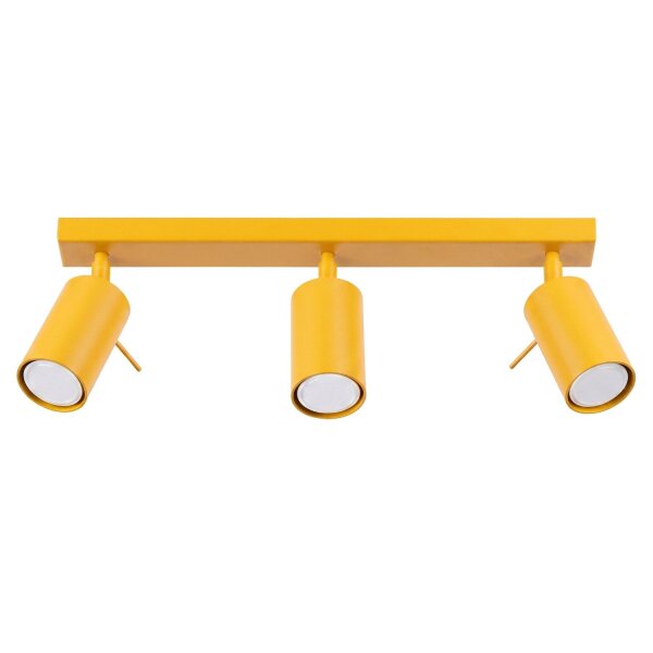 Deckenstrahler 3-flammig Stahl Gelb GU10 L:45 cm