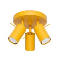 Deckenspot verstellbar Stahl Gelb GU10 L:25,7 cm rund