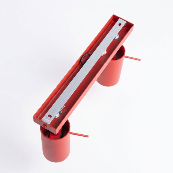 Deckenspot flexibel 2-flammig Stahl Rot GU10 L:30 cm