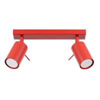 Deckenspot flexibel 2-flammig Stahl Rot GU10 L:30 cm
