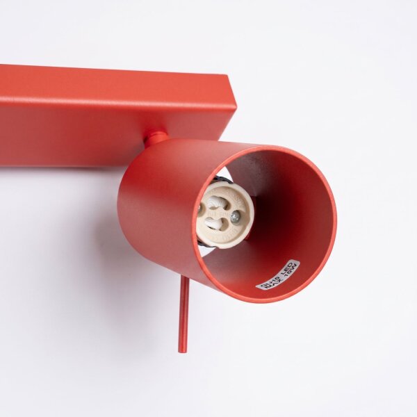 Deckenspot flexibel 3-flammig Stahl Rot GU10 L:45 cm