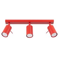 Deckenspot flexibel 3-flammig Stahl Rot GU10 L:45 cm