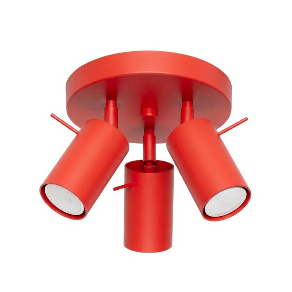 Deckenstrahler flexibel Stahl Rot GU10 L:25,7 cm