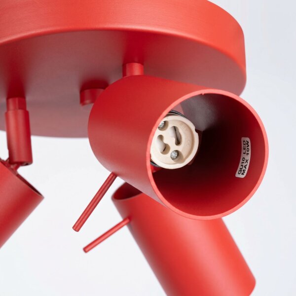 Deckenstrahler flexibel Stahl Rot GU10 L:25,7 cm