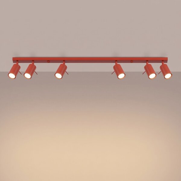 Deckenspot 6-flammig schwenkbar Stahl GU10 L:118 cm