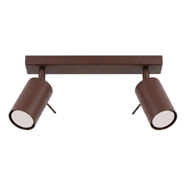 Deckenspot schwenkbar 2-flammig Braun GU10 L:30 cm