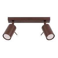 Deckenspot schwenkbar 2-flammig Braun GU10 L:30 cm