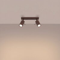 Deckenspot schwenkbar 2-flammig Braun GU10 L:30 cm