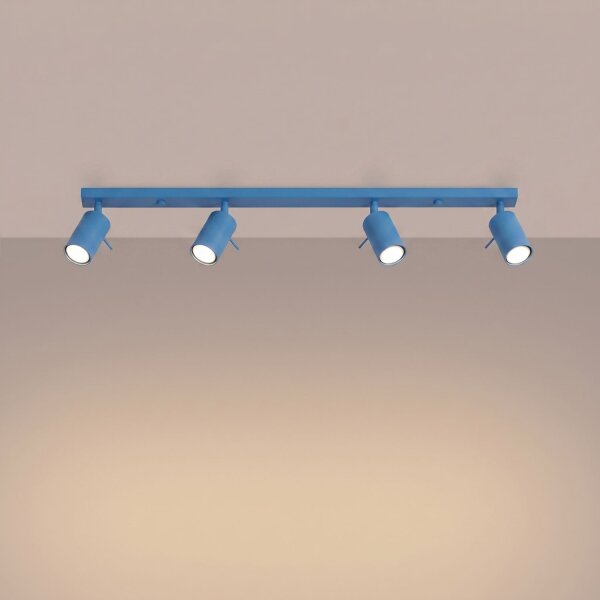 Deckenlampe schwenkbar 4-flammig Hellblau GU10 L:80 cm