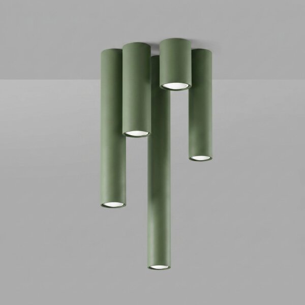Aufbauspot Stahl Olivgrün GU10 Ø6 cm modern rund