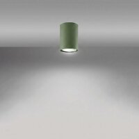 Aufbauspot Stahl Olivgrün GU10 Ø6 cm modern rund