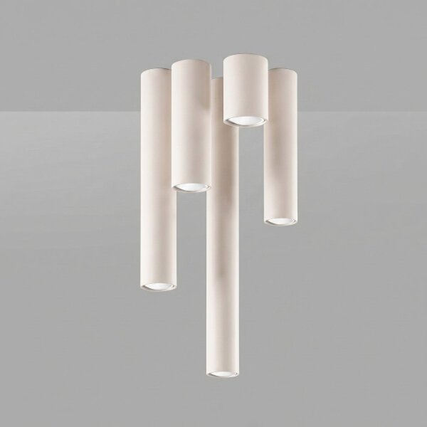 Aufbauspot Stahl Beige GU10 H:20 cm blendarm lang