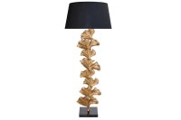 Stehlampe klein 123 cm Handarbeit in Gold Schwarz Ginko