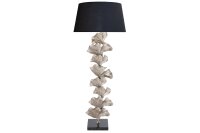 Stehlampe Marmor Metall Stoff 123 cm E27 Ginko Bl&auml;tter