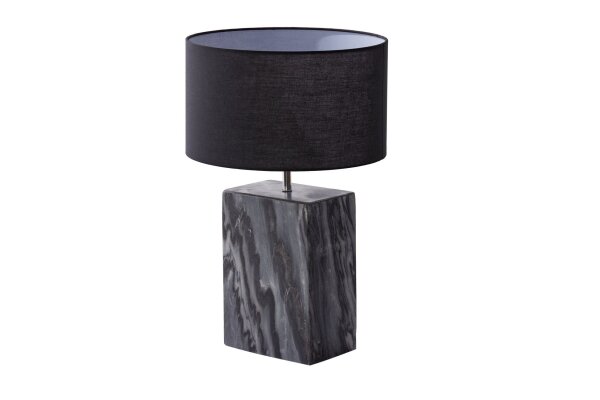 Nachttischlampe Marmor Stoff 60 cm Schwarz E27 Unikat