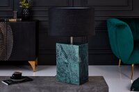 Tischleuchte Marmor Stoff 60 cm Grün Schwarz E27 Unikat