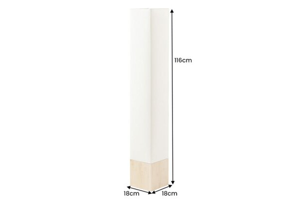 Stehlampe Holz Stoff 116 cm Hellbraun Weiß E27 eckig