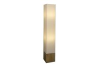 Stehlampe Holz Stoff 116 cm Hellbraun Weiß E27 eckig