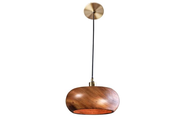 Hängeleuchte Holz Eisen Ø 25 cm H: max. 135 cm rund E14