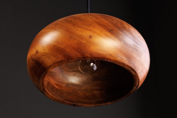 Hängeleuchte Holz Eisen Ø 25 cm H: max. 135 cm rund E14