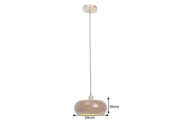 Hängeleuchte Holz Eisen Ø 25 cm H: max. 135 cm rund E14