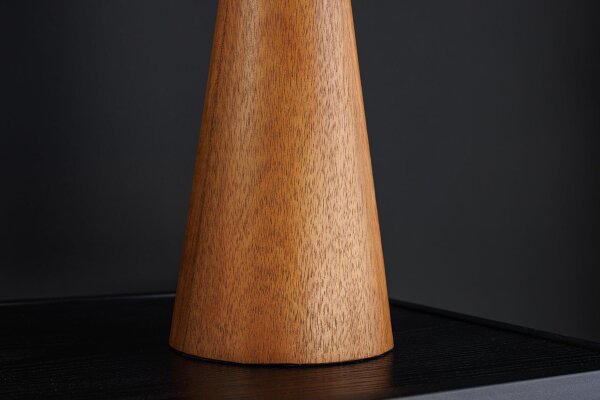 Tischleuchte Holz Eisen 36 cm klein E14 Natur Retro Pilz