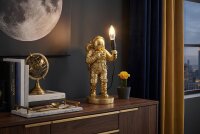 Tischleuchte Statue Astronaut 36,5 cm in Gold E14 Handarbeit