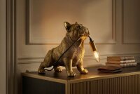 Dekolampe Tisch 35 cm lang Hund in Gold Statue für E14
