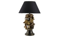 Tischlampe E27 55 cm hoch in Bronze Schwarz Gold Bulldogge