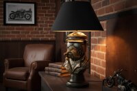 Tischlampe E27 55 cm hoch in Bronze Schwarz Gold Bulldogge