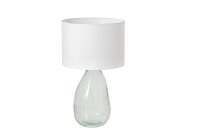 Tischlampe Glas Stoff 60 cm Transparent Weiß Retro E27