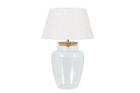 Tischlampe Glas Kork Stoff 75 cm hoch befüllbar E27