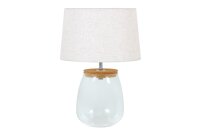 Tischleuchte Glas Kork Stoff 58 cm hoch befüllbar E27