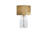 Tischlampe Glas Stoff 55 cm in Gold E27 elegant