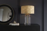 Tischlampe Glas Stoff 55 cm in Gold E27 elegant
