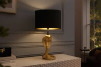 Tischleuchte Stoff Metall 65 cm Kobra in Gold Schwarz E14