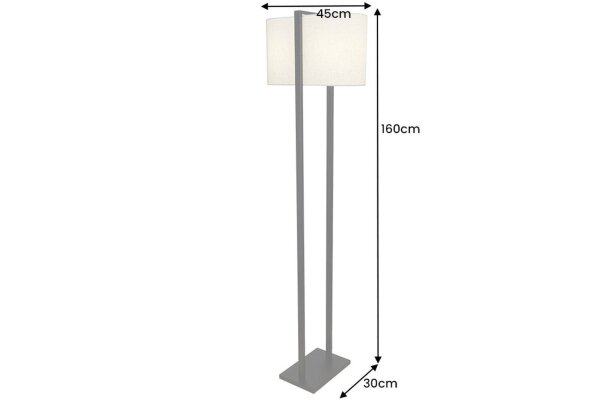 Stehleuchte Schwarz Weiß 160 cm Eisen Stoff 2x E27 Modern