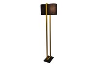Stehlampe 160 cm Schwarz Eisen Stoff 2x E27 Modern