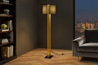Stehlampe 160 cm Schwarz Eisen Stoff 2x E27 Modern