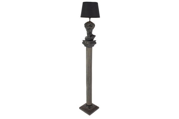 Stehlampe klein 120 cm Schwarz Gold Säule Büste Deko E14