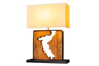 Tischleuchte Holz Stoff Unikat 58 cm E27 Modern IVALO