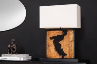 Tischleuchte Holz Stoff Unikat 58 cm E27 Modern IVALO