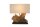 Tischlampe Holz Stoff E27 50 cm Modern Unikat Baumscheibe