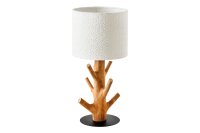 Nachttischlampe Holz Stoff 58 cm hoch E27 Modern Unikat