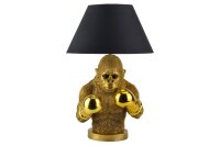 Tischleuchte Gold Schwarz 55 cm Affe Polyresin Stoff E27