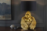 Tischleuchte Stoff Polyresin 54 cm Gorilla in Gold...