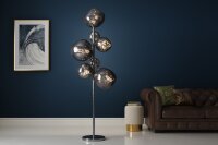 Stehleuchte Rauchglas Metall 168 cm Grau 7x G9 Modern