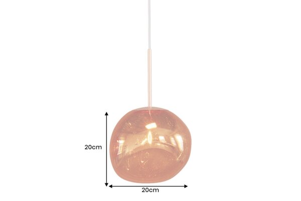 Hängeleuchte Glas Metall B: 20 cm H: max. 150 cm G9